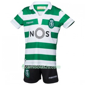Camisolas de futebol Sporting CP Criança Equipamento Principal 2018/19 Manga Curta